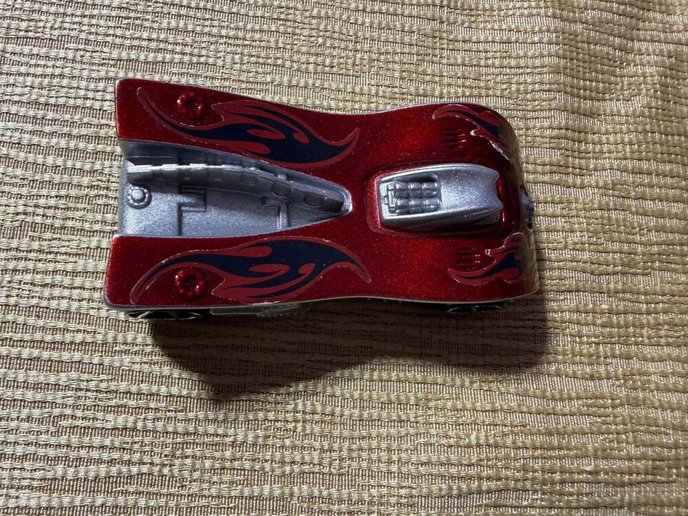 Hot Wheels Red & Silver Die-Cast Toy Car With Flame Decals